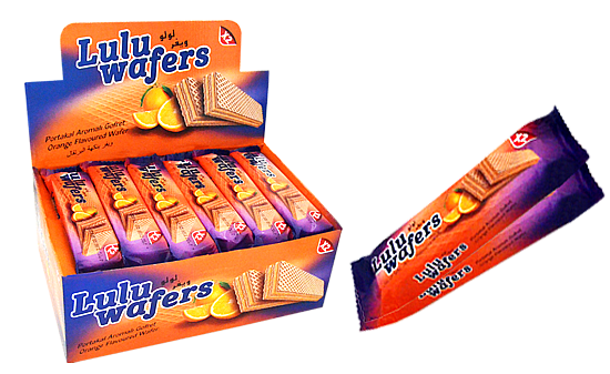 LULU orange flavoured wafers